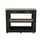 Tuhome Cala Kitchen Island 46, Six Casters, Two Drawers, Lower Open Shelf, Black/Light Oak AWD5779 - alternate 5